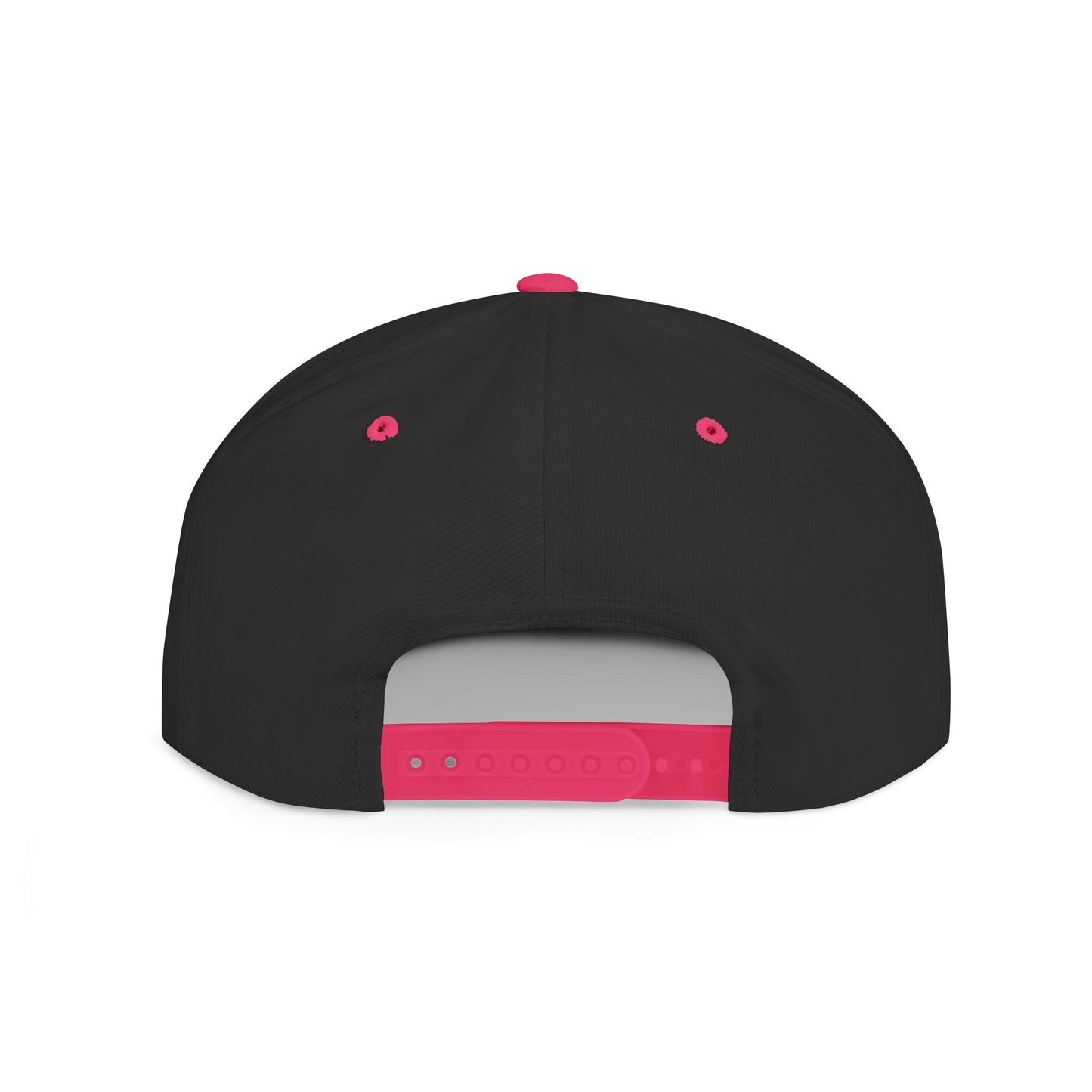 Gorra Piktrik Flat Bill Snapback – Diseño de escudo en Golden Surge (Dorado) – Negro y rosa neón