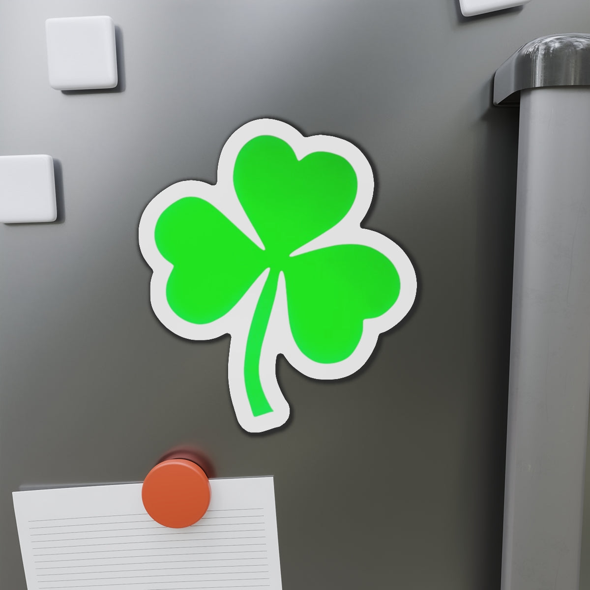 Piktrik Clover Charm Paddle Skin – Electric Lime Blaze (Neon Green) Pickleball - Die-Cut Magnets