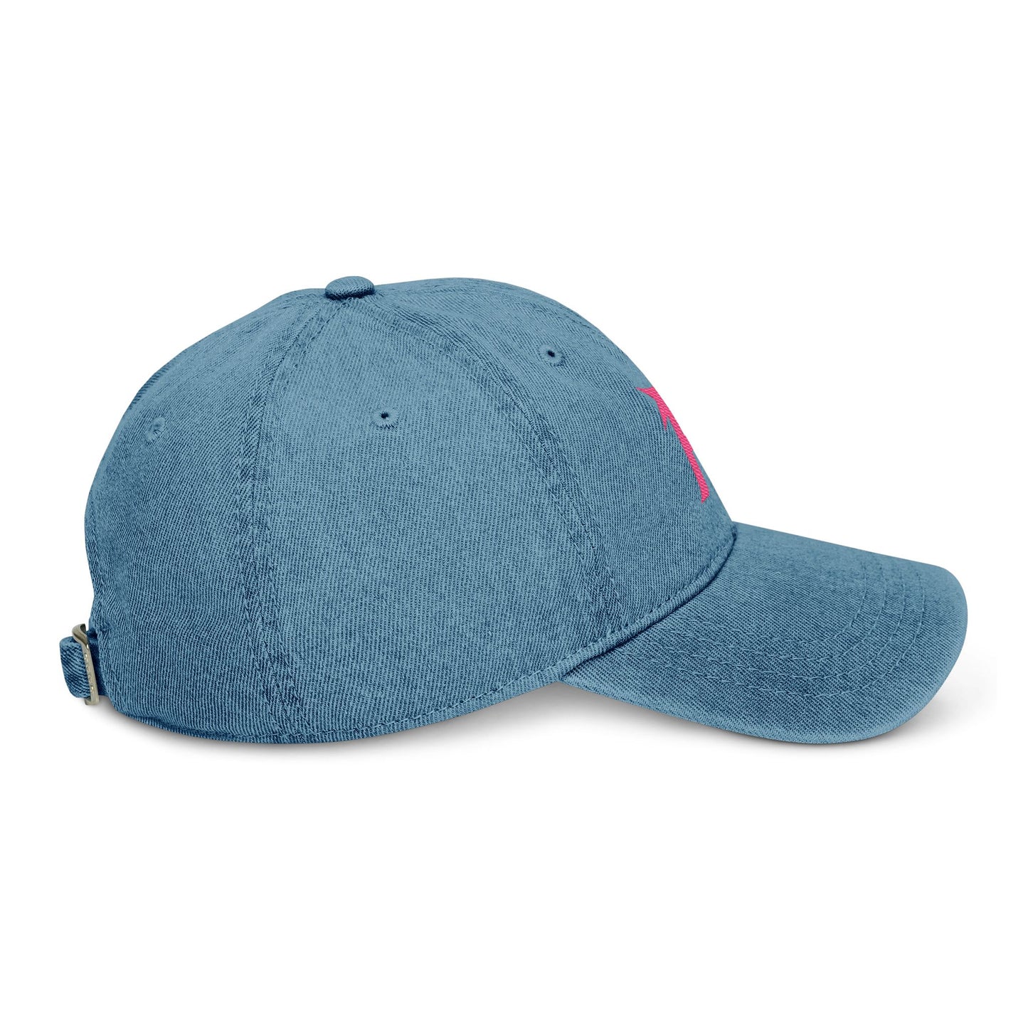 Gorra vaquera Piktrik con el logo P bordado en rosa voltaje (rosa neón) – Azul