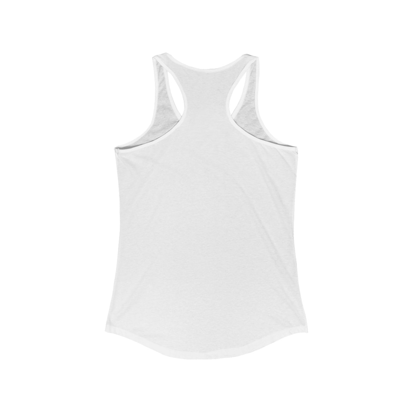 Camiseta de tirantes Piktrik Ideal Racerback para mujer – Diseño de corazón en rosa voltaje (rosa neón) – Blanco