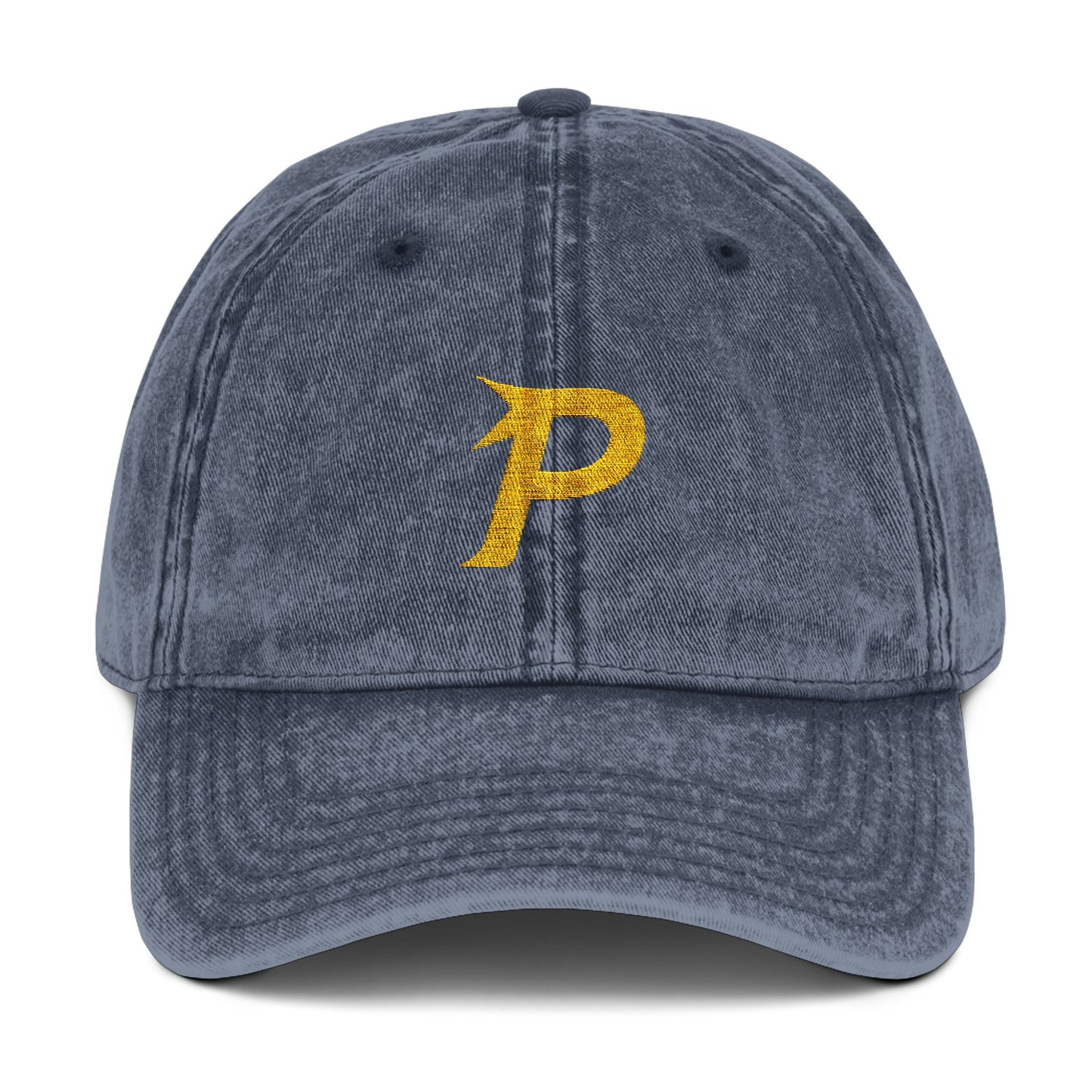 Gorra vintage Piktrik con el logo P bordado en dorado (dorado) - Azul marino