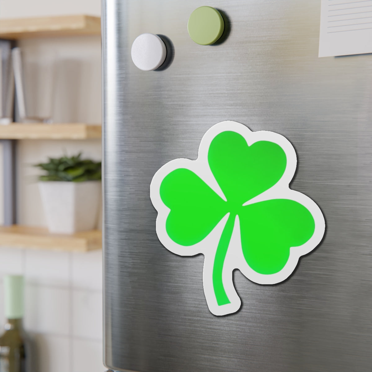 Piktrik Clover Charm Paddle Skin – Electric Lime Blaze (Neon Green) Pickleball - Die-Cut Magnets