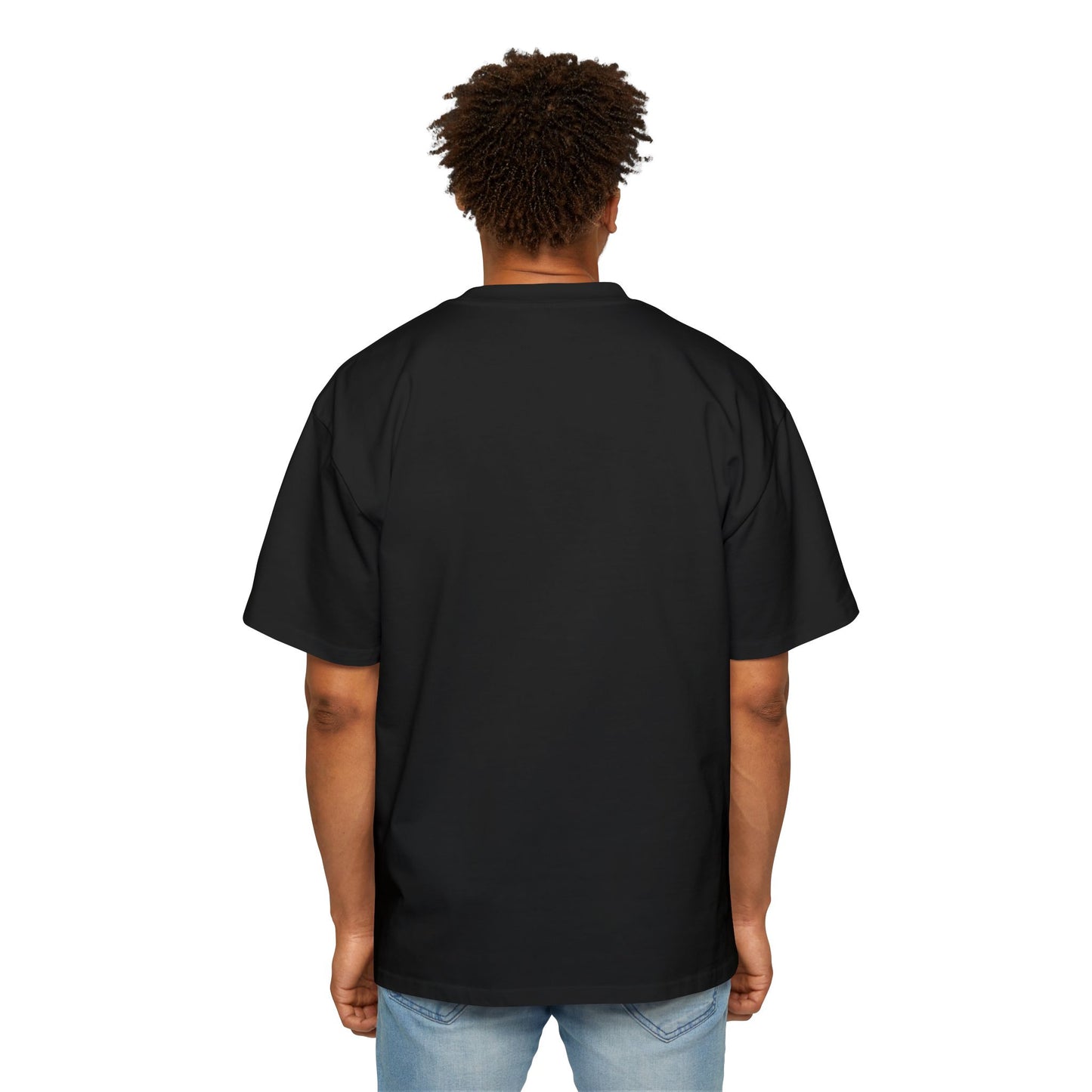 Piktrik Men's Heavy Oversized Tee – P Logo in Voltage Pink (Neon Pink) – Black