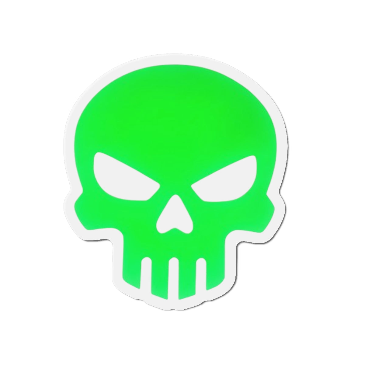 Piktrik Skull Paddle Skin – Electric Lime Blaze (Neon Green) Pickleball - Die-Cut Magnets