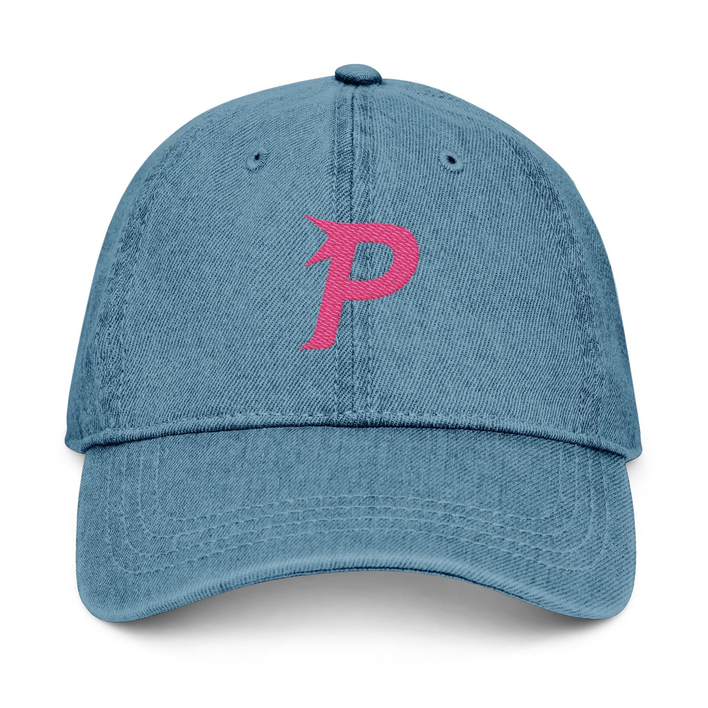 Gorra vaquera Piktrik con el logo P bordado en rosa voltaje (rosa neón) – Azul