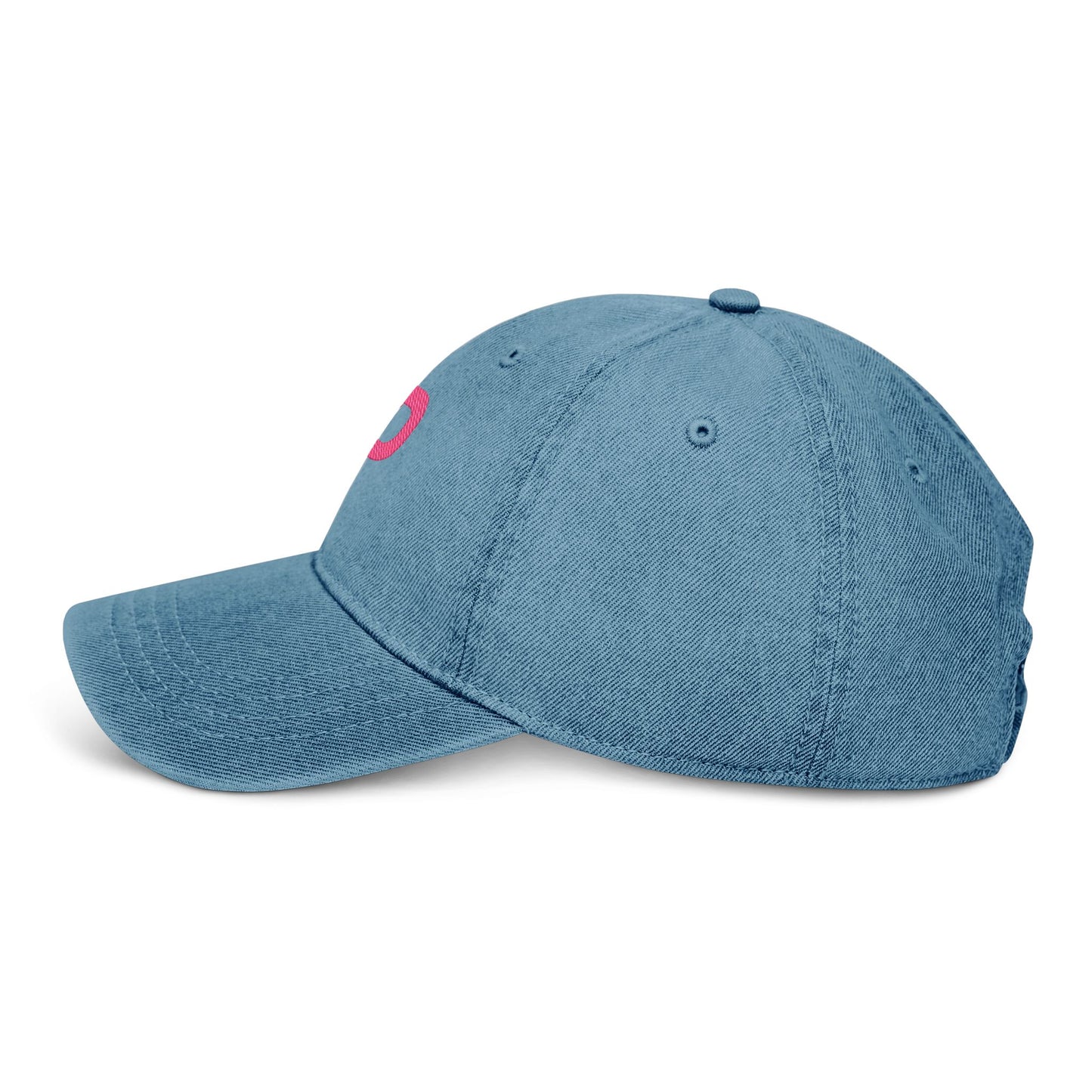 Gorra vaquera Piktrik con el logo P bordado en rosa voltaje (rosa neón) – Azul