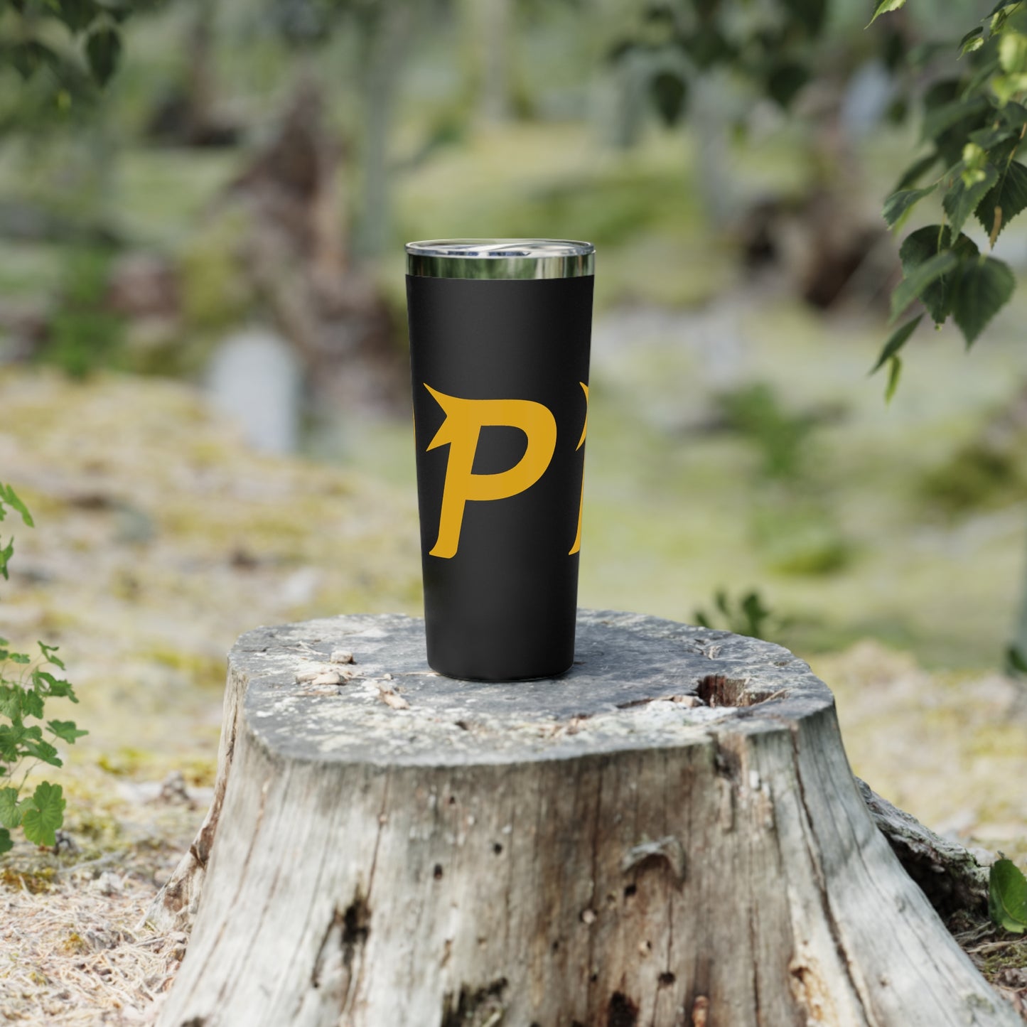 Piktrik Copper Vacuum Insulated Bottle 22oz – P Logo in Golden Surge (Gold) – Black