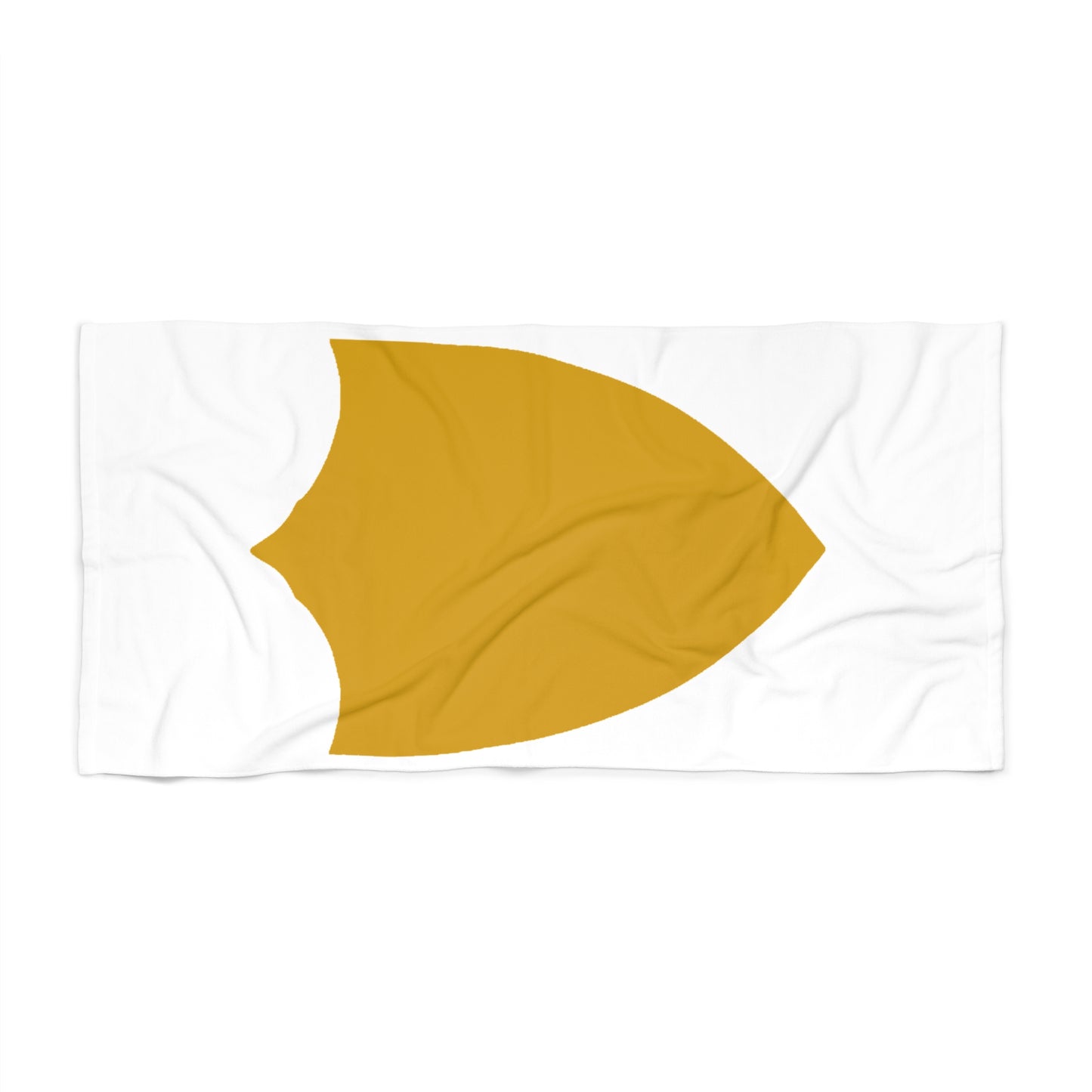 Toalla de playa Piktrik – Diseño de escudo en color dorado (dorado) – Blanco