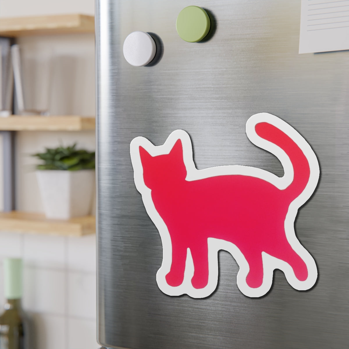 Piktrik Prowling Cat Paddle Skin – Voltage Pink (Neon Pink) Pickleball - Die-Cut Magnets