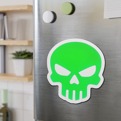 Piktrik Skull Paddle Skin – Electric Lime Blaze (Neon Green) Pickleball - Die-Cut Magnets