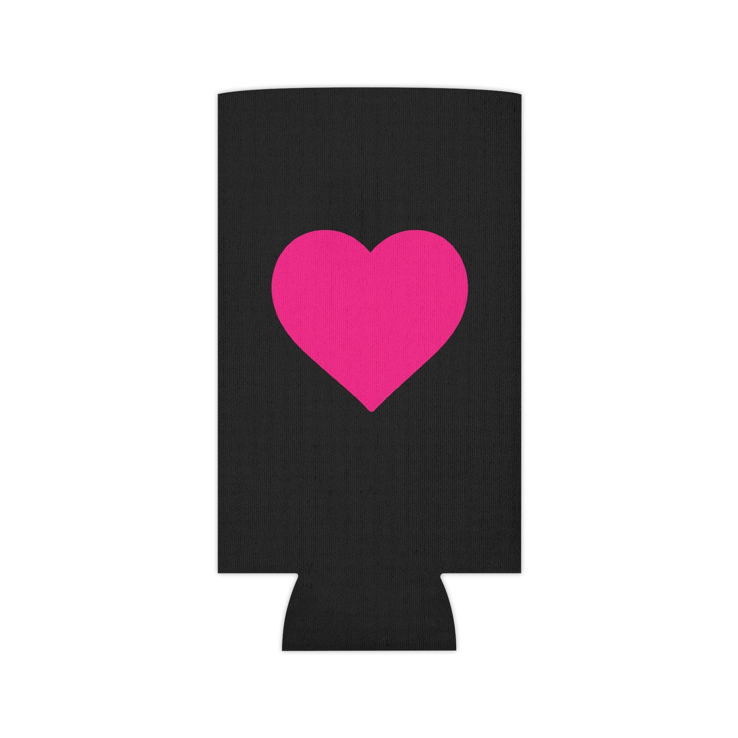 Enfriador de latas Piktrik – Diseño de corazón en rosa voltaje (rosa neón) – Negro 
