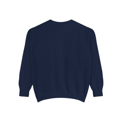 Sudadera unisex teñida Piktrik – Logotipo P en verde neón (lima eléctrica) – Azul marino