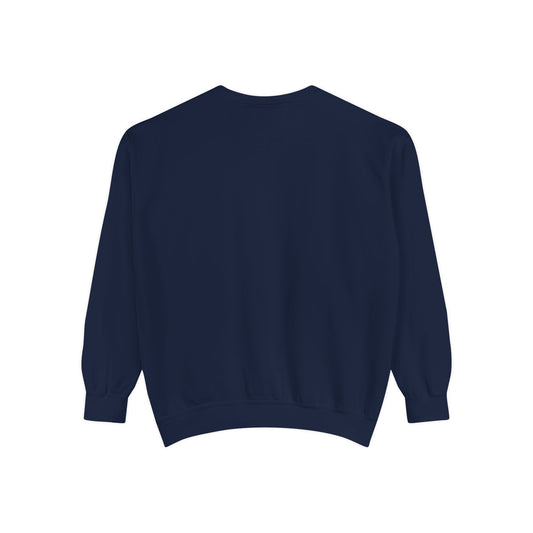 Piktrik Unisex Garment-Dyed Sweatshirt – P Logo in Electric Lime Blaze (Neon Green) – Navy