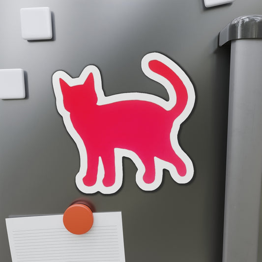 Piktrik Prowling Cat Paddle Skin – Voltage Pink (Neon Pink) Pickleball - Die-Cut Magnets