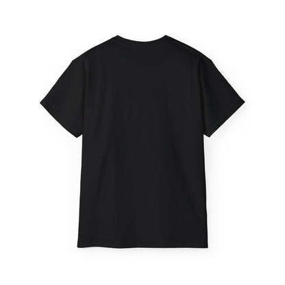 Camiseta unisex de algodón ultra fino Piktrik – Logotipo P en verde neón (lima eléctrica) – Negro 