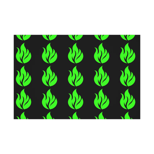 Piktrik Gift Wrap Papers Flame Wave Design in Electric Lime Blaze (Neon Green)