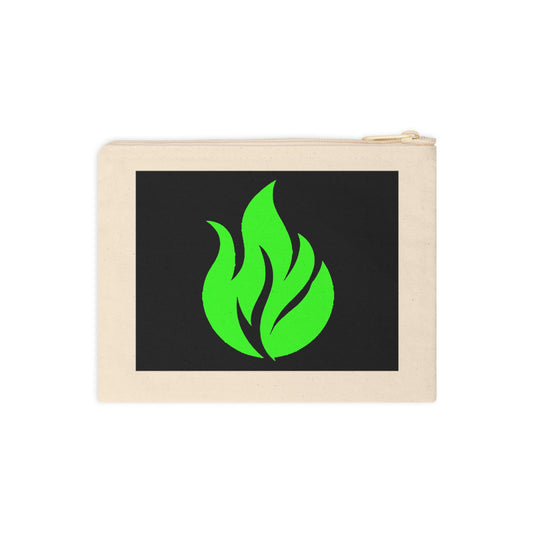 Estuche con cremallera para accesorios Piktrik – Diseño de ondas de llama en verde lima eléctrico (verde neón) – Negro