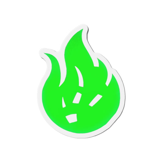 Piktrik Flame Wave Paddle Skin – Electric Lime Blaze (Neon Green) Pickleball - Die-Cut Magnets