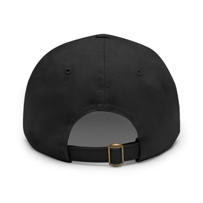 Gorra Piktrik Dad con parche de cuero – Logotipo P en rosa voltaje (rosa neón) – Negro 