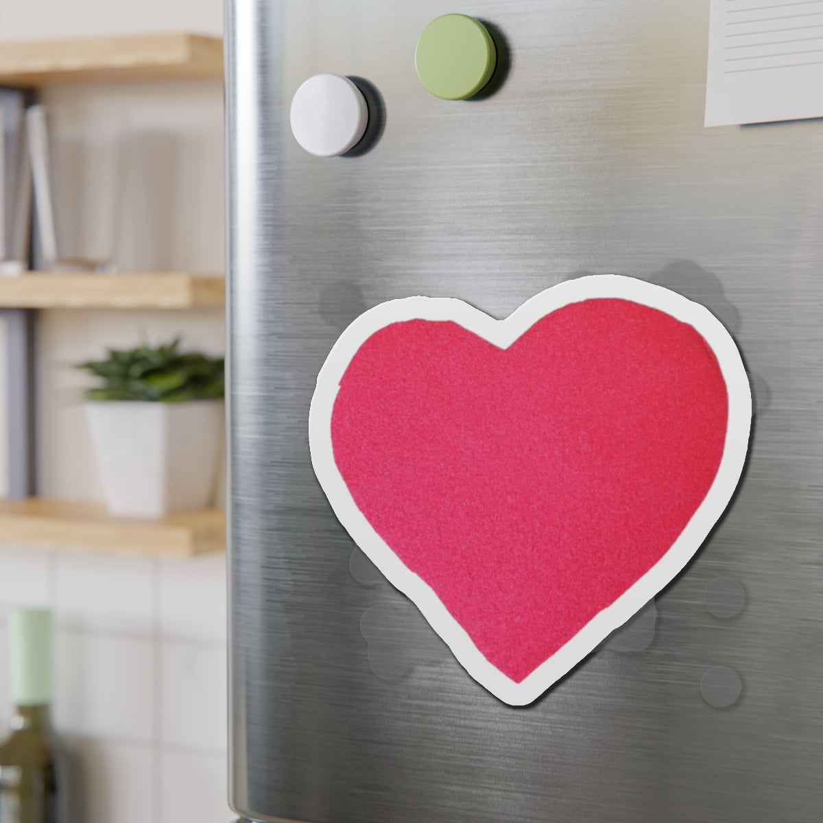 Piktrik Heart Grit Paddle Skin - Razor Pink Pulse (Neon Pink) Pickleball - Die-Cut Magnets