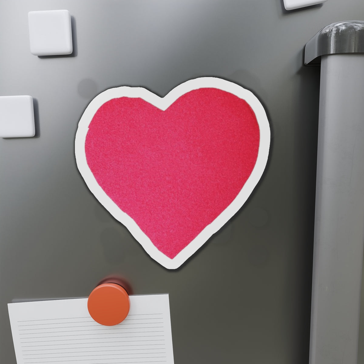 Piktrik Heart Grit Paddle Skin - Razor Pink Pulse (Neon Pink) Pickleball - Die-Cut Magnets