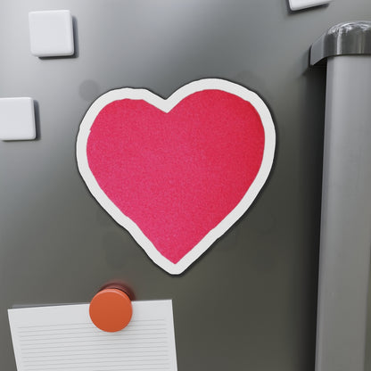Piktrik Heart Grit Paddle Skin - Razor Pink Pulse (Neon Pink) Pickleball - Die-Cut Magnets