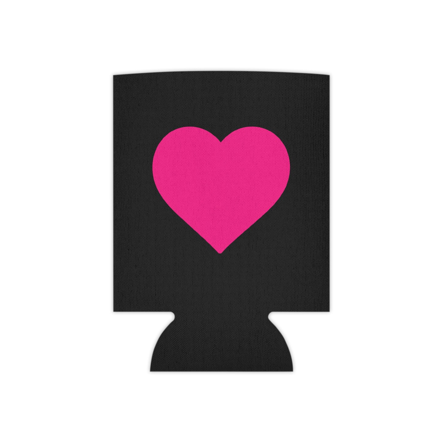 Enfriador de latas Piktrik – Diseño de corazón en rosa voltaje (rosa neón) – Negro 