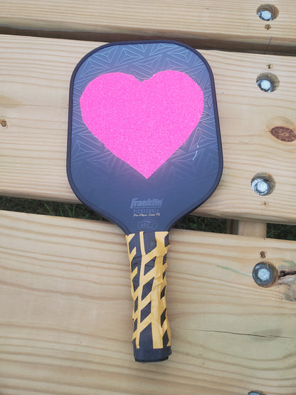 Piktrik Heart Grit Paddle Skin - Razor Pink Pulse (Neon Pink) Pickleball Paddle Accessory