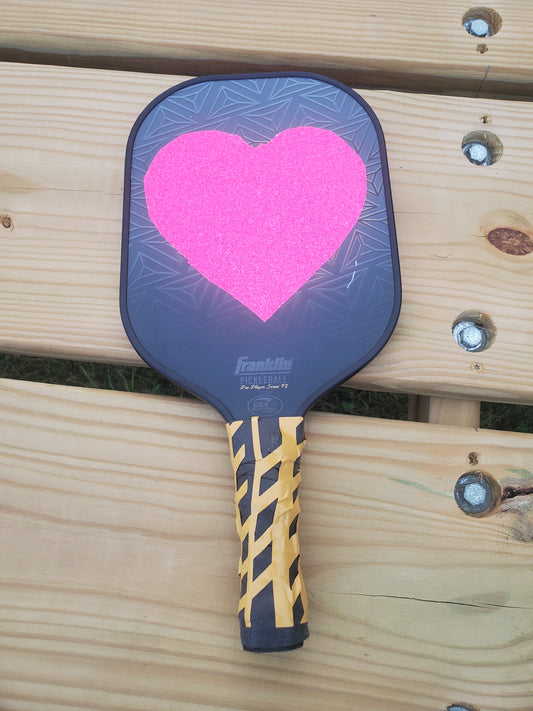 Piktrik Heart Grit Paddle Skin - Razor Pink Pulse (Neon Pink) Pickleball Paddle Accessory