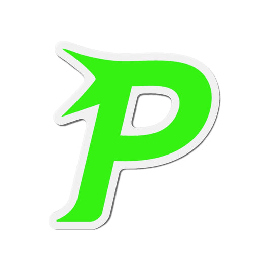 Piktrik P Logo – Electric Lime Blaze (Neon Green) - Pickleball Skin Die-Cut Magnets