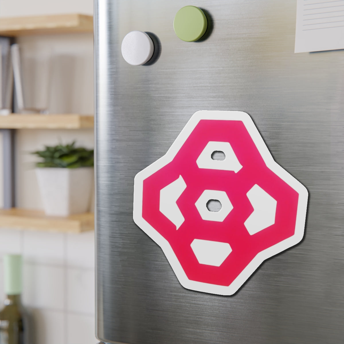 Piktrik Stellated Octahedron Paddle Skin – Voltage Pink (Neon Pink) Pickleball - Die-Cut Magnets