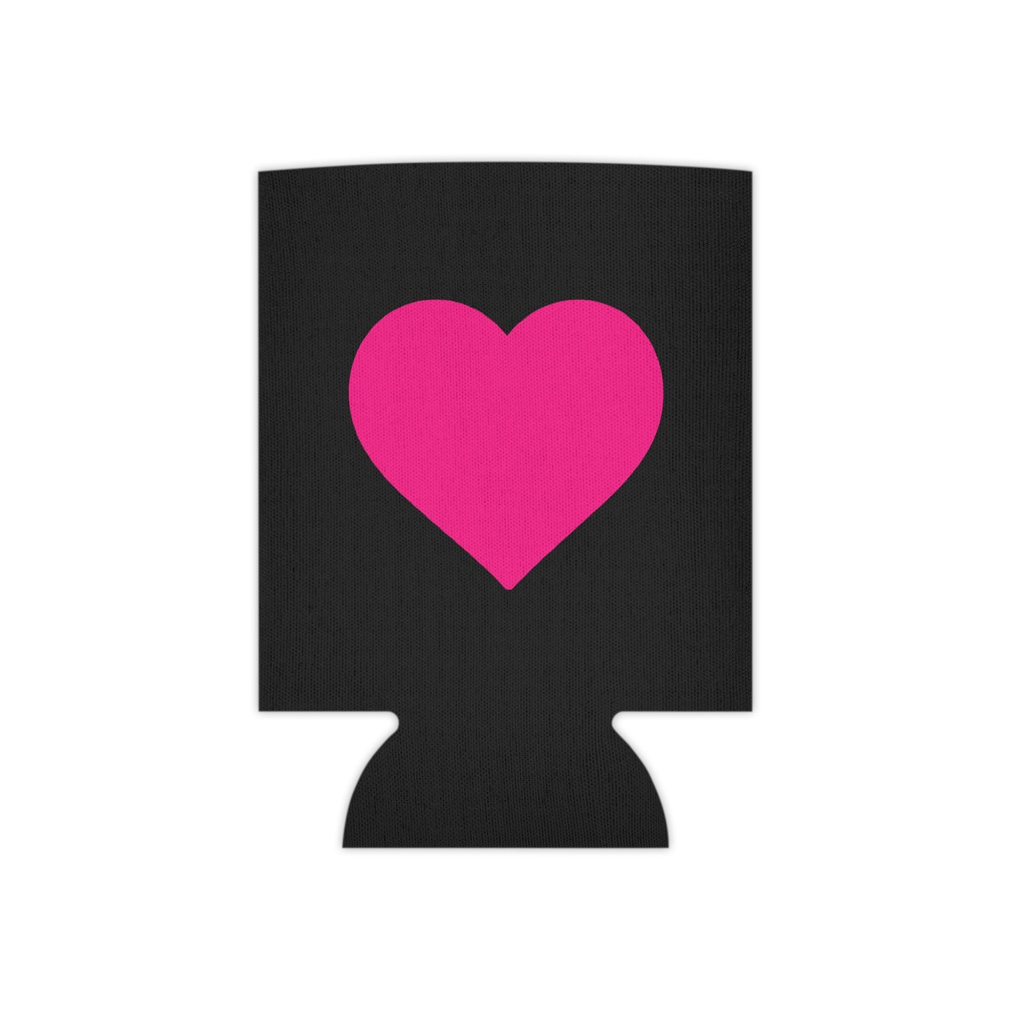 Enfriador de latas Piktrik – Diseño de corazón en rosa voltaje (rosa neón) – Negro 