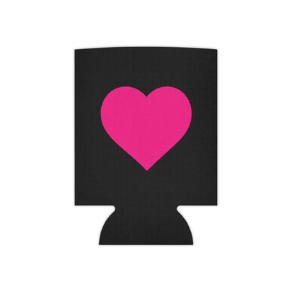 Enfriador de latas Piktrik – Diseño de corazón en rosa voltaje (rosa neón) – Negro 