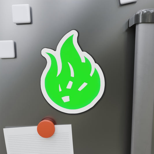 Piktrik Flame Wave Paddle Skin – Electric Lime Blaze (Neon Green) Pickleball - Die-Cut Magnets