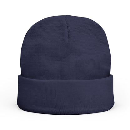 Gorro de punto Piktrik con el logo P bordado en verde neón (lima eléctrica) y azul marino oscuro
