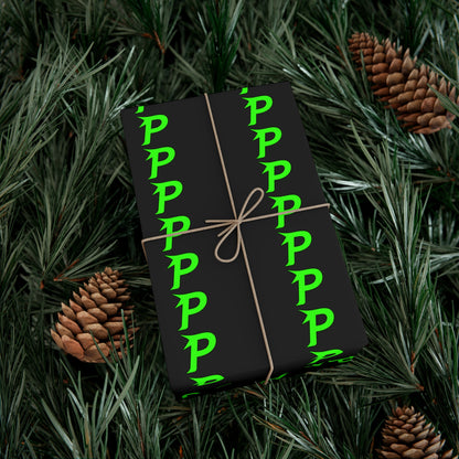 Piktrik Gift Wrap Paper – P Logo in Electric Lime Blaze (Neon Green)