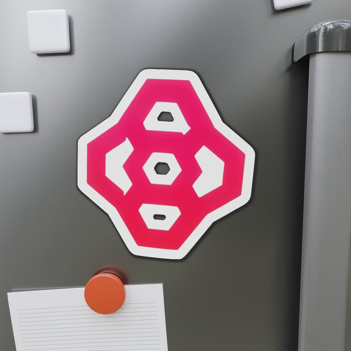 Piktrik Stellated Octahedron Paddle Skin – Voltage Pink (Neon Pink) Pickleball - Die-Cut Magnets