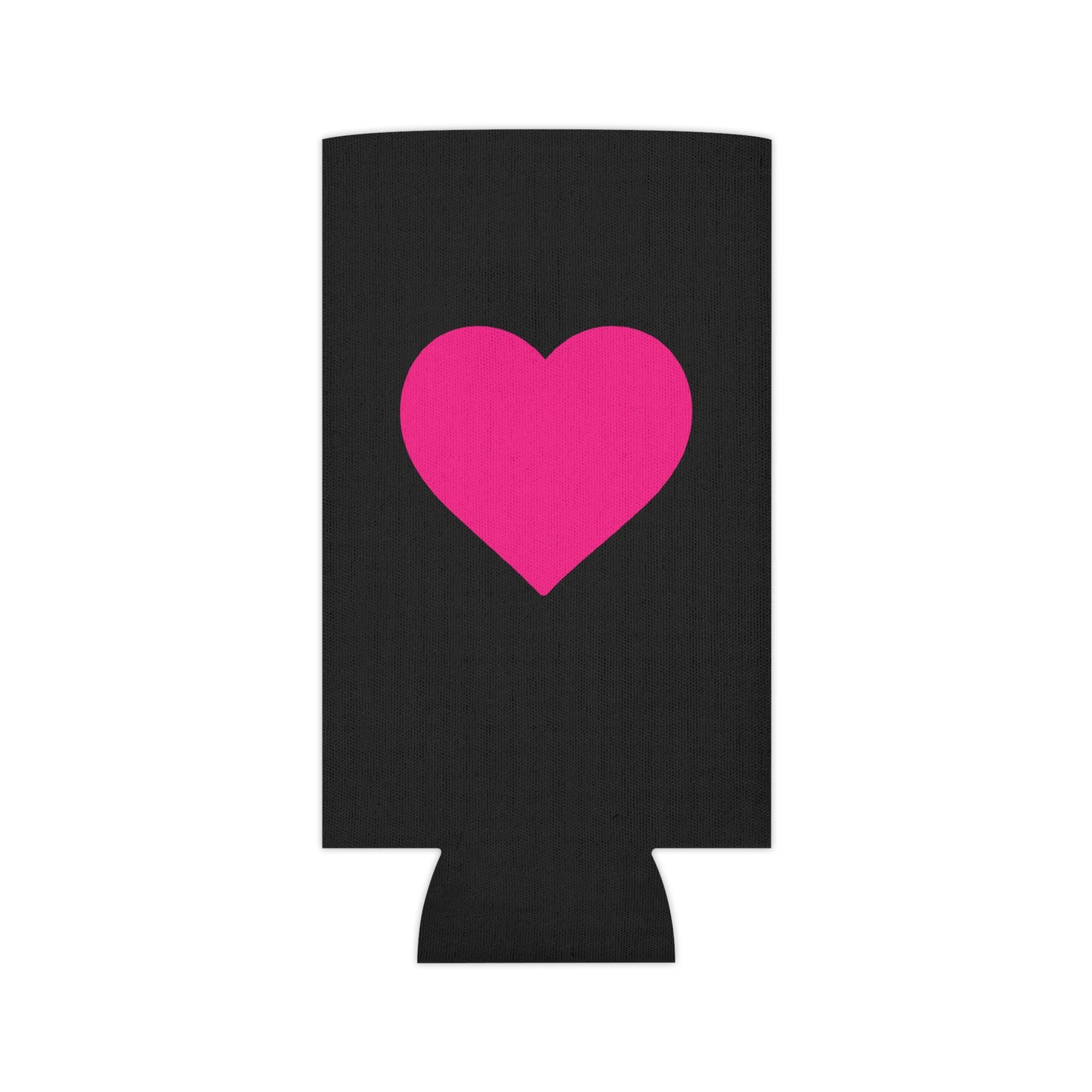 Enfriador de latas Piktrik – Diseño de corazón en rosa voltaje (rosa neón) – Negro 