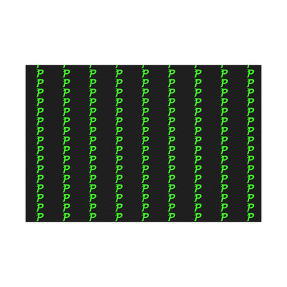 Piktrik Gift Wrap Paper – P Logo in Electric Lime Blaze (Neon Green)