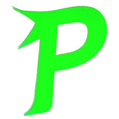 Diseño de paleta con el logotipo Piktrik P: color lima eléctrico (verde neón). Accesorio de pickleball.
