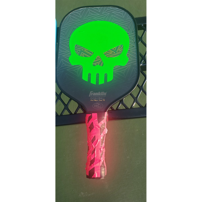 Piktrik Skull Paddle Skin – Electric Lime Blaze (Neon Green) Pickleball Paddle Accessory